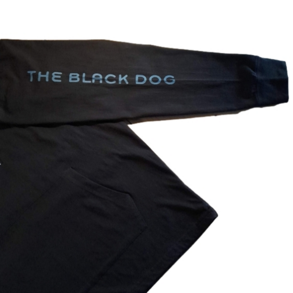 The Black Dog Sweatshirt Mens Medium Gray Full Zip Hoodie Beach Doggy Offroad - Picture 5 of 10